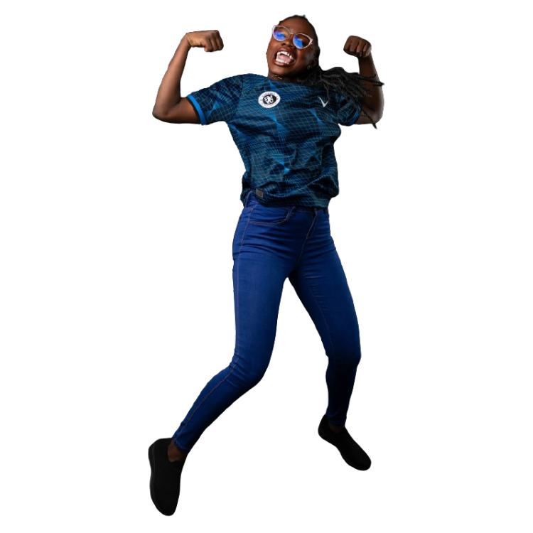 girl jumping with happiness