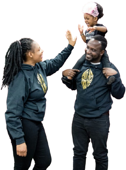 happy couple with child